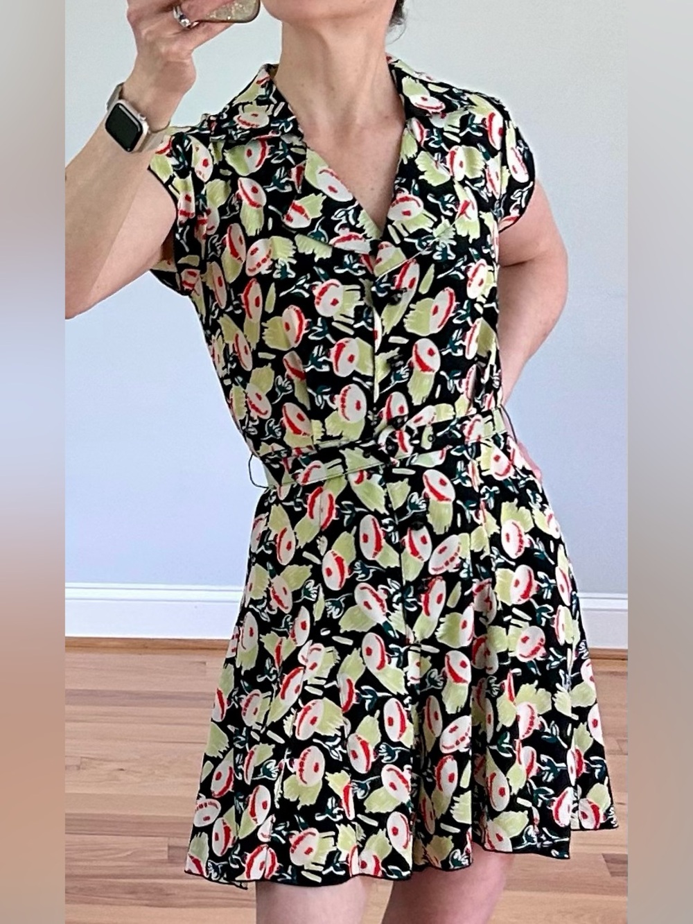 Anna Sui 100% Silk Belted Romper